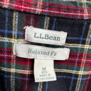 LL Bean Women's Black Tartan Flannel M Reg